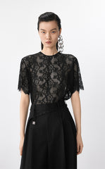 T-Shirt / JNBY Sheer Lace Loose Fit Tee