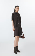 Shirt / JNBY Cotton Sateen Short Sleeve Shirt