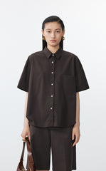 Shirt / JNBY Cotton Sateen Short Sleeve Shirt