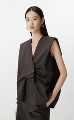 Shirt / JNBY Sleeveless Cotton Poplin Top