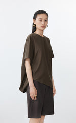 Shirt / JNBY Asymmetrical Cotton-Silk Top