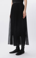Skirt / JNBY A-Line Pleated Mesh Maxi Skirt