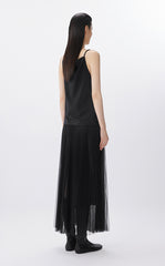 Skirt / JNBY A-Line Pleated Mesh Maxi Skirt