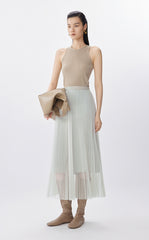 Skirt / JNBY A-Line Pleated Mesh Maxi Skirt