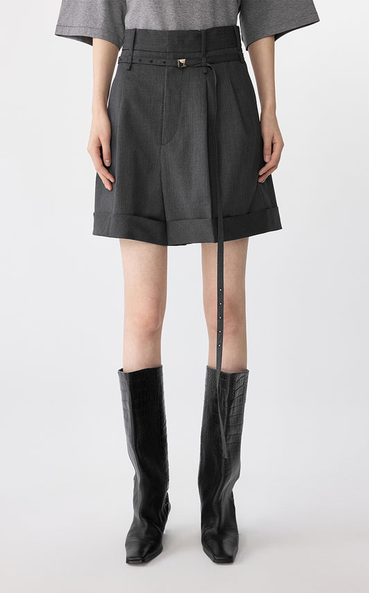 Pants / JNBY Wide-Legged Cuffed Tailored Shorts