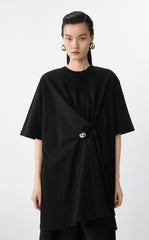 Dress / JNBY Asymmetric Cotton Short Sleeve Dress