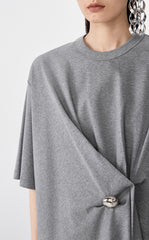 Dress / JNBY Asymmetric Cotton Short Sleeve Dress