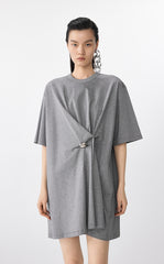 Dress / JNBY Asymmetric Cotton Short Sleeve Dress