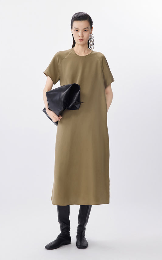 Dress / JNBY Silk A-Line Short Sleeve Dress