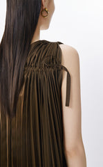 Dress / JNBY Pleated Satin A-Line Dress