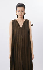 Dress / JNBY Pleated Satin A-Line Dress