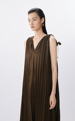 Dress / JNBY Pleated Satin A-Line Dress