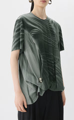 T-shirt / JNBY Wrinkled Print Cotton Tee