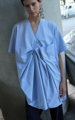 Dress / JNBY Pleated Poplin V-Neck Dress