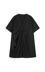 Dress / JNBY Pleated Poplin V-Neck Dress