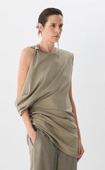 Dress / JNBY Twisted Cotton Sleeveless Dress