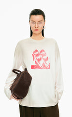 T-shirt / JNBY Black & White Comic Print Cotton Tee