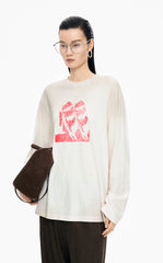 T-shirt / JNBY Black & White Comic Print Cotton Tee