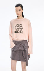 T-shirt / JNBY Black & White Comic Print Cotton Tee