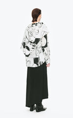 Shirt / JNBY Wrap-Style Silk Comic Print Blouse