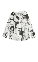Shirt / JNBY Wrap-Style Silk Comic Print Blouse