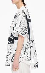 Shirt / JNBY Short-Sleeve Cotton Shirt with Comic Print