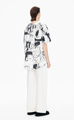 Shirt / JNBY Short-Sleeve Cotton Shirt with Comic Print