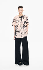 Shirt / JNBY Short-Sleeve Cotton Shirt with Comic Print