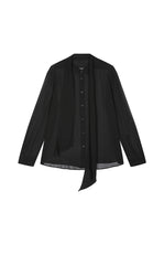 Shirt / JNBY Silk Asymmetric Long Sleeve Shirt