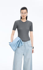 Sweater / JNBY Slim Fit Ultra-Thin Short Sleeve Pullover