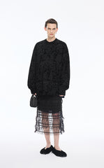 Skirt / JNBY 3D Floral Nylon Mesh Midi Skirt