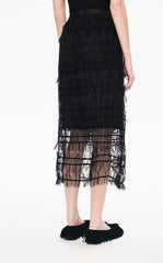 Skirt / JNBY 3D Floral Nylon Mesh Midi Skirt