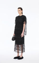 Skirt / JNBY 3D Floral Nylon Mesh Midi Skirt