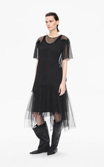 Skirt / JNBY Layered A-Line Tulle Midi Skirt