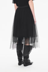 Skirt / JNBY Layered A-Line Tulle Midi Skirt