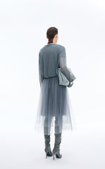 Skirt / JNBY Layered A-Line Tulle Midi Skirt