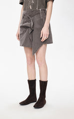Skirt / JNBY Italian Cotton Twill A-Line Mini Skirt
