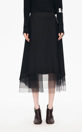 Skirt / JNBY Eco-Friendly A-Line Acetate Mesh Midi Skirt