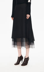 Skirt / JNBY Eco-Friendly A-Line Acetate Mesh Midi Skirt