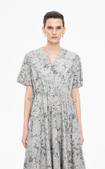 Dress / JNBY Hand-Painted Hydrangea A-Line Dress