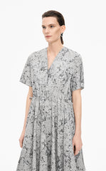 Dress / JNBY Hand-Painted Hydrangea A-Line Dress