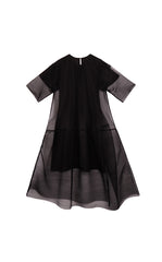 Dress / JNBY Pleated Mesh A-Line Short Sleeve Dress