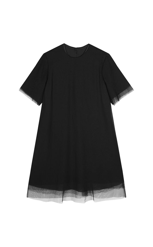 Dress / JNBY Eco A-Line Acetate Mesh Short Sleeve Dress