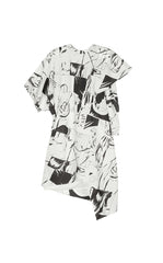 Dress / JNBY Asymmetric Comic Print Viscose-silk Dress