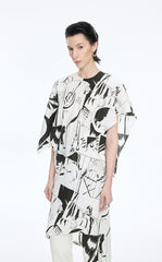 Dress / JNBY Asymmetric Comic Print Viscose-silk Dress
