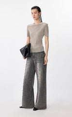 T-Shirt / JNBY Slim Flocked Mesh Tee