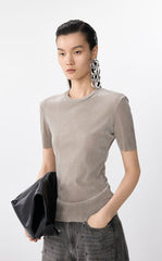 T-Shirt / JNBY Slim Flocked Mesh Tee