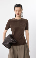 T-Shirt / JNBY Slim Flocked Mesh Tee