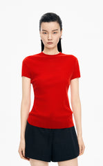 T-Shirt / JNBY Slim Fit Mesh Velvet Short Sleeve Tee