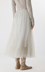 Skirt / JNBY A-Line Tulle Maxi Skirt- 2-in-1 Design